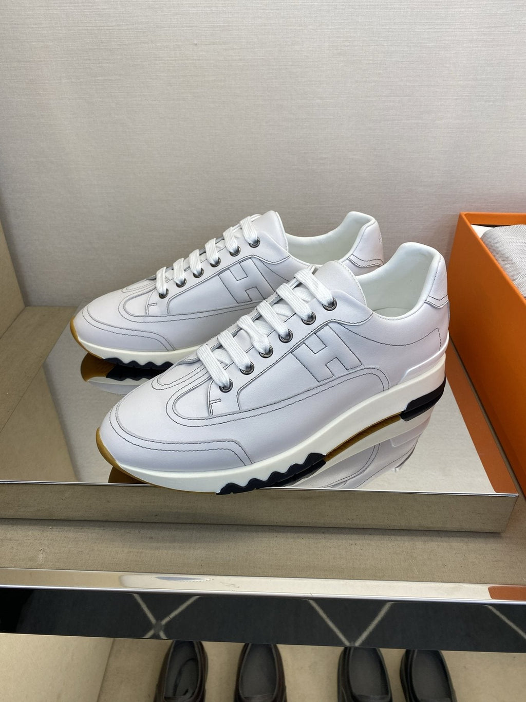 Hermès Men's Low-Top Panel Sneakers
