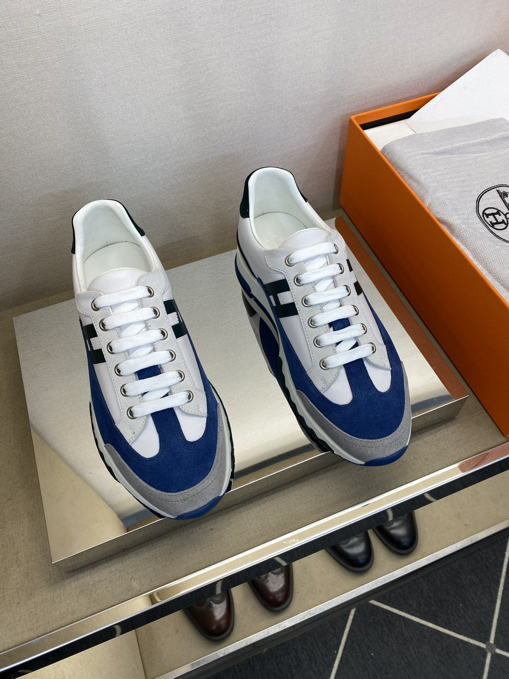 Hermès Men's Low-Top Panel Sneakers