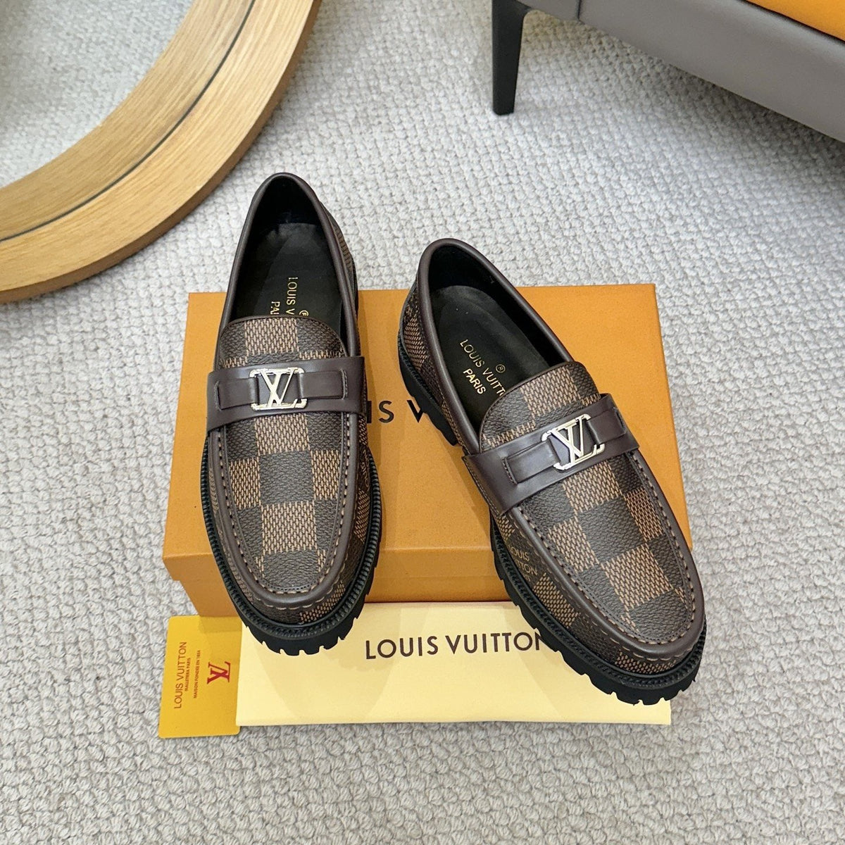 Louis Vuitton Men's Checkered Lug Sole Loafers