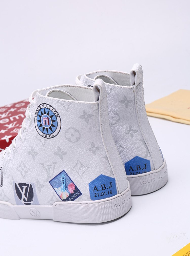 Louis Vuitton Graphic Patch High-Top Sneakers