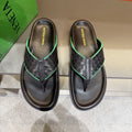 Bottega Veneta Men's Black & Green Thong Sandals