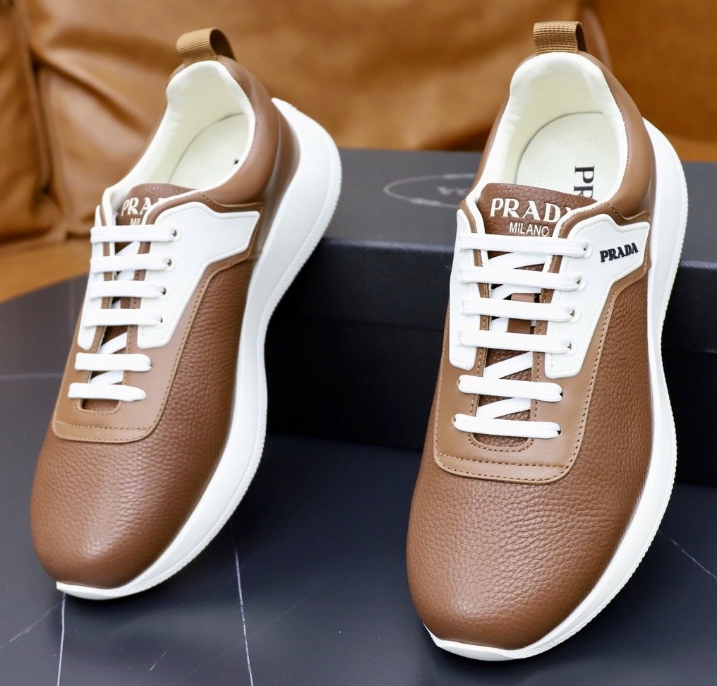 Prada Textured Low-Top Sneakers