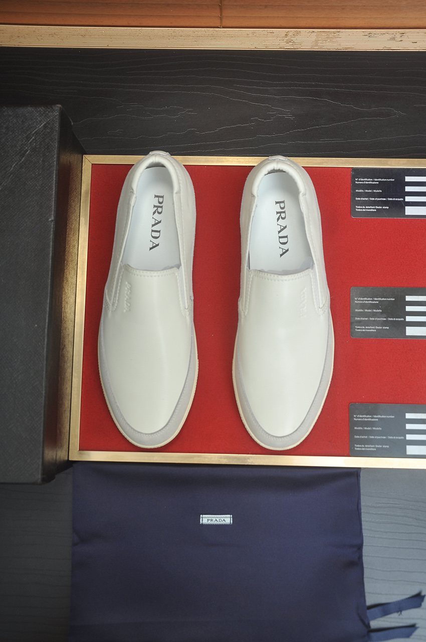 Prada Men's Smooth Slip-On Shoes