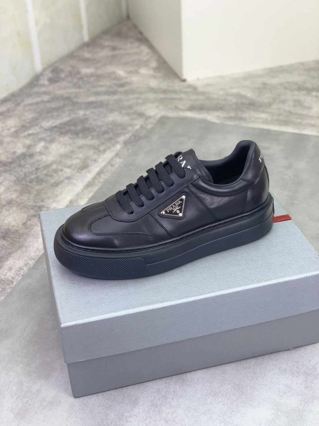 Prada Triangle Panel Low-Top Sneakers