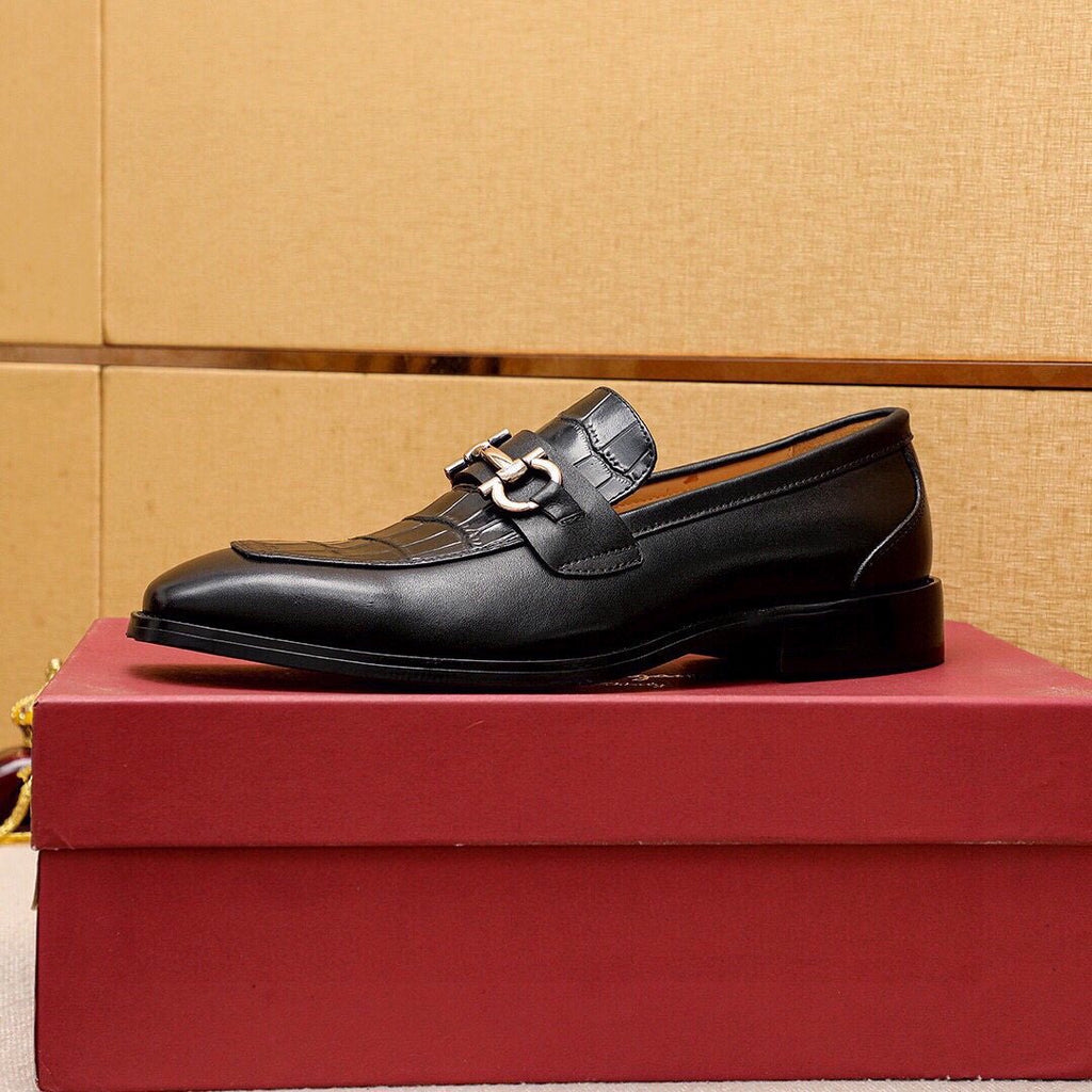 Ferragamo Embossed Bit Loafers