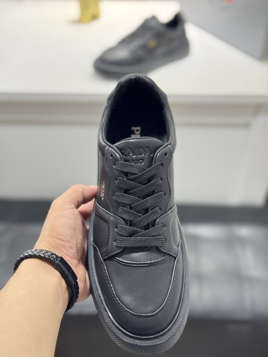 Prada Men's Paneled Lace-Up Sneakers