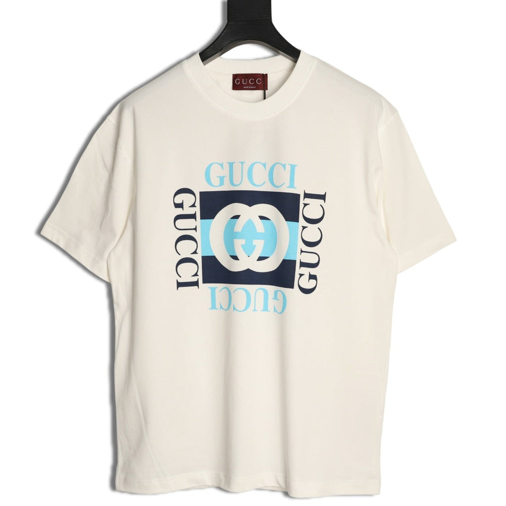 Gucci Interlocking-G and Lettering Graphic T-Shirt - Cream