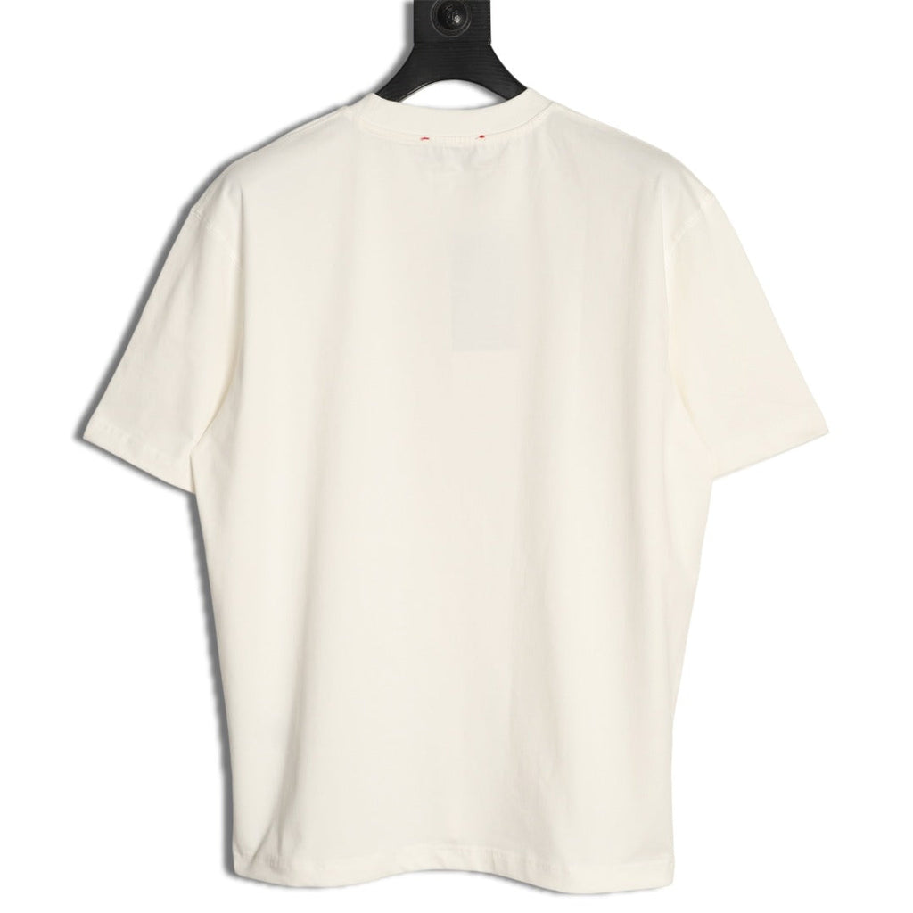 Gucci Interlocking-G Square Lettering T-Shirt - Cream with Red and Green